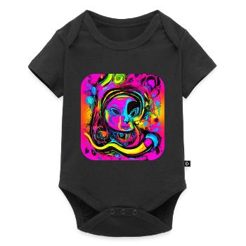 Neon Abstract Style Trend Glow Party - Baby Premium short-sleeve bodysuit - black - Front
