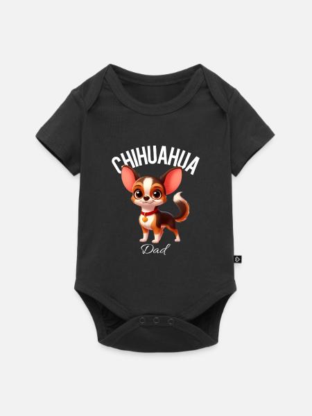 Chihuahua Vater - Baby Premium Kurzarmbody - Schwarz