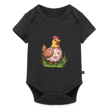 Colorful Hen Spring Motif Easter - Baby Premium short-sleeve bodysuit - black - Front