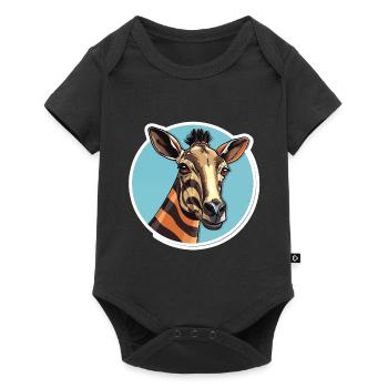 Tête D’okapi Motif Animalier Rare - Body à manches courtes Premium Bébé - noir - Devant