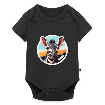 Tête D’okapi Motif Animalier Rare - Body à manches courtes Premium Bébé - noir - Devant