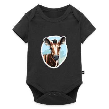 Tête D’okapi Motif Animalier Rare - Body à manches courtes Premium Bébé - noir - Devant