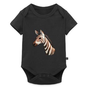 Tête D’okapi Motif Animalier Rare - Body à manches courtes Premium Bébé - noir - Devant
