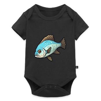 Halibut Fish Motif Perfect for Anglers - Baby Premium short-sleeve bodysuit - black - Front