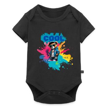 Nounours COOL - Body à manches courtes Premium Bébé - noir - Devant