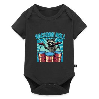 accoon Roll Raccoon Tambours - Body à manches courtes Premium Bébé - noir - Devant