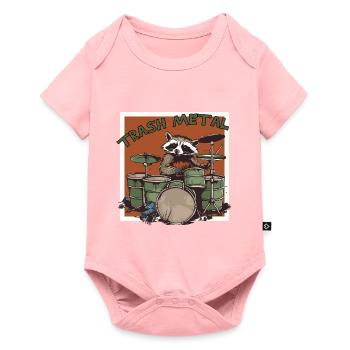 Trash Metal Raccoon Drums - Body à manches courtes Premium Bébé - rose - Devant