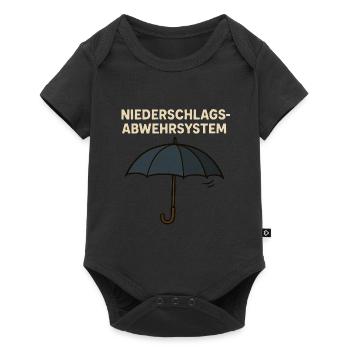Lustiger Wetter Spruch Regenschutz Regenschirm - Baby Premium Kurzarmbody - Schwarz - Vorne