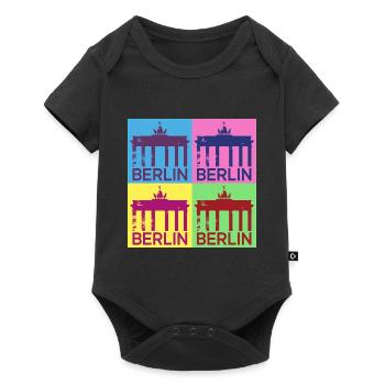 Berlin Skyline City Germany Pop Art Style - Baby Premium short-sleeve bodysuit - black - Front