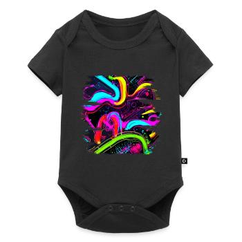 Neon Style 80s Retro Party Color Glow - Baby Premium short-sleeve bodysuit - black - Front