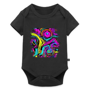 Neon Party UV Electro House Style - Baby Premium short-sleeve bodysuit - black - Front