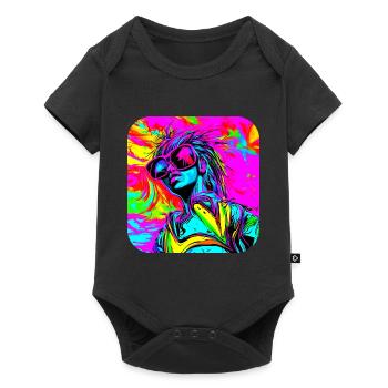 Neon Funky Pop Star Glow Party - Baby Premium short-sleeve bodysuit - black - Front