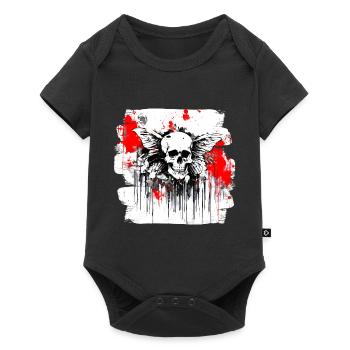Skull Splash Trash Polka Tattoo - Baby Premium short-sleeve bodysuit - black - Front