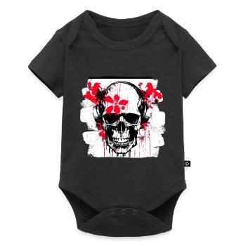 Skull Splash Trash Polka Tattoo - Baby Premium short-sleeve bodysuit - black - Front