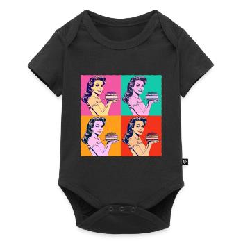 Baking Cake Baking Queen Baking Fairy Baker Pop Art - Baby Premium short-sleeve bodysuit - black - Front
