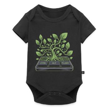 ctrl alt plant Garten Design - Baby Premium Kurzarmbody - Schwarz - Vorne