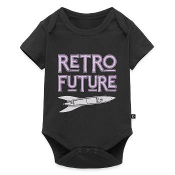 Retro Future Rocket Nostalgia - Baby Premium short-sleeve bodysuit - black - Front