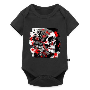 Skull Splash Trash Polka Tattoo - Baby Premium short-sleeve bodysuit - black - Front