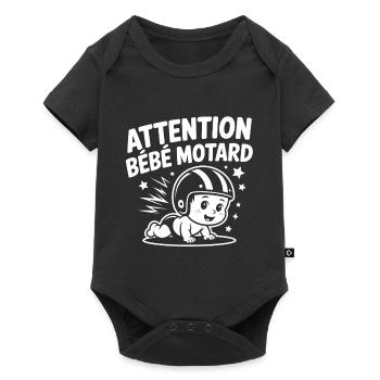 Attention, bébé motard à bord – Ça va démarrer - Body à manches courtes Premium Bébé - noir - Devant