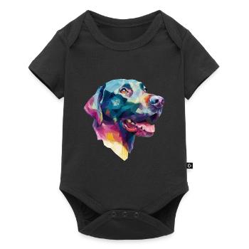 Conception Low Poly Labrador Retriever - Body à manches courtes Premium Bébé - noir - Devant