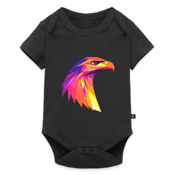 Eagle Head Low Poly Logo Design - Baby Premium short-sleeve bodysuit - black - Front