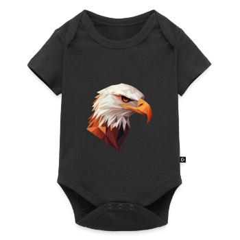Eagle Head Low Poly Art Logo Design - Baby Premium short-sleeve bodysuit - black - Front