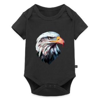 Eagle Head Low Poly Art Logo Design - Baby Premium short-sleeve bodysuit - black - Front