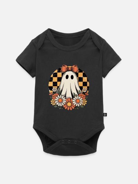 Geist Halloween - Baby Premium Kurzarmbody - Schwarz