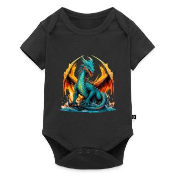 Dragon Fantaisie Magie Mysticisme Mythologie Créature - Body à manches courtes Premium Bébé - noir - Devant