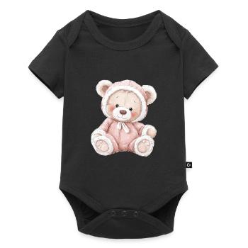 Mignon bébé ours en peluche - Body à manches courtes Premium Bébé - noir - Devant