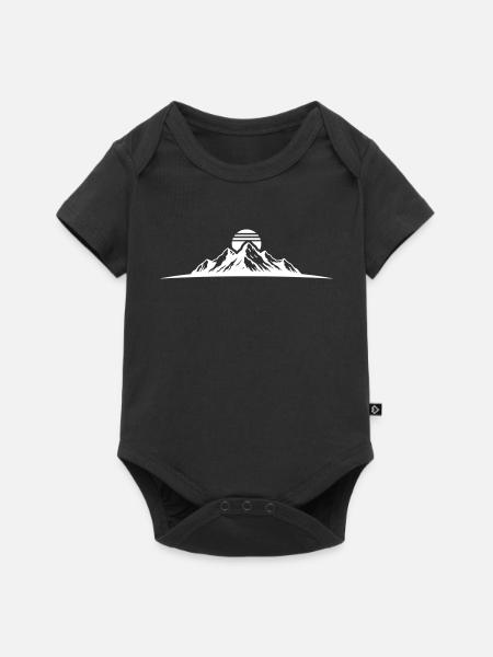 Berge Gipfel Silhouette - Baby Premium Kurzarmbody - Schwarz