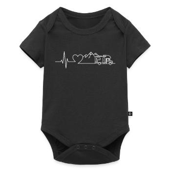 Camping Heartbeat Caravan – Line Art Design - Baby Premium short-sleeve bodysuit - black - Front