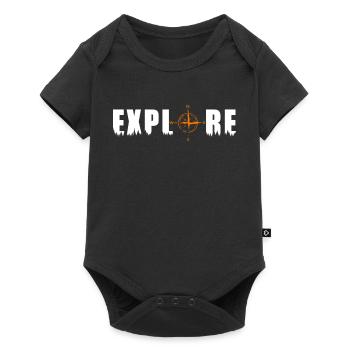 Explore Motiv mit einem Kompass - Baby Premium Kurzarmbody - Schwarz - Vorne