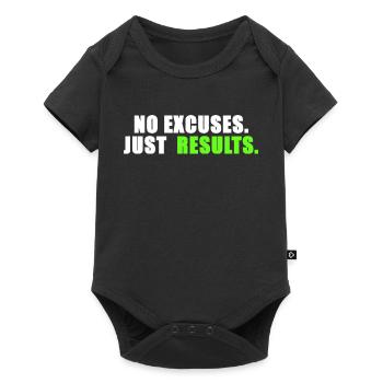 Aucune excuse. Juste des résultats. - Body à manches courtes Premium Bébé - noir - Devant