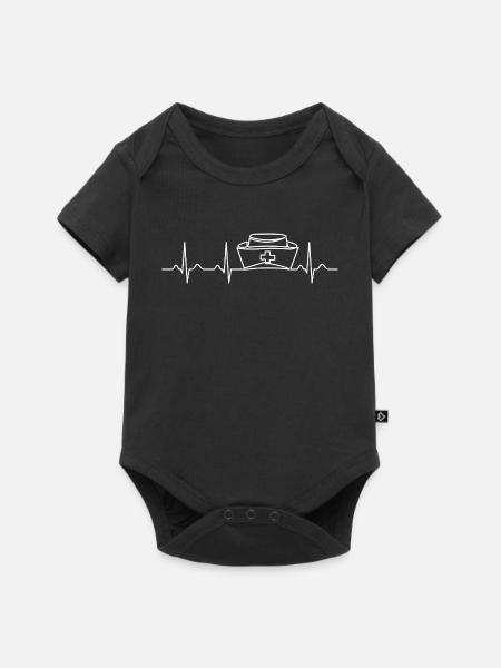 Nurse Cap Heartbeat Healthcare RN Krankenschwester Geschenk - Baby Premium Kurzarmbody - Schwarz