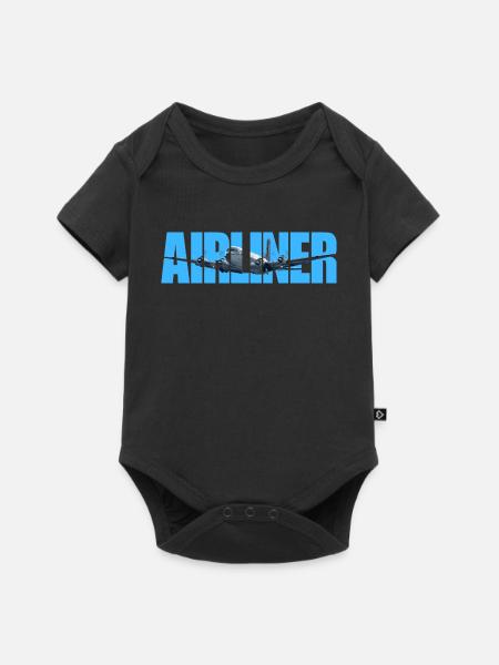 Airliner DC-4 - Baby Premium Kurzarmbody - Schwarz