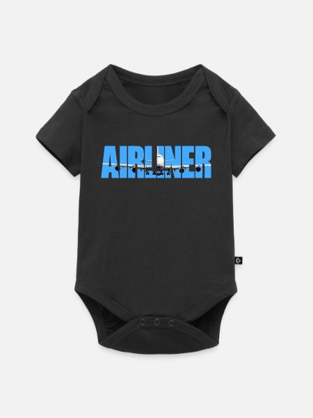 Airliner Jumbo-Jet - Baby Premium Kurzarmbody - Schwarz