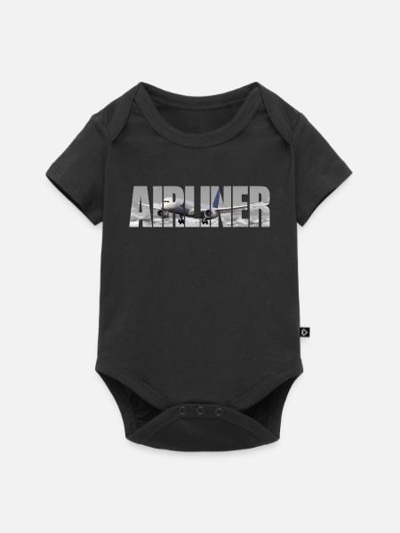 Airliner B 787 - Baby Premium Kurzarmbody - Schwarz