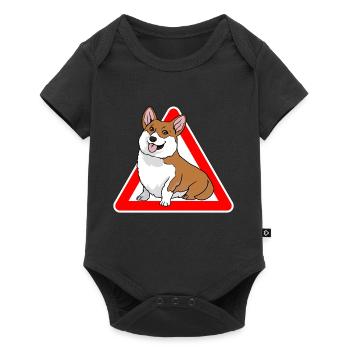 Pembroke Welsh Corgi Cardigan chien - Body à manches courtes Premium Bébé - noir - Devant
