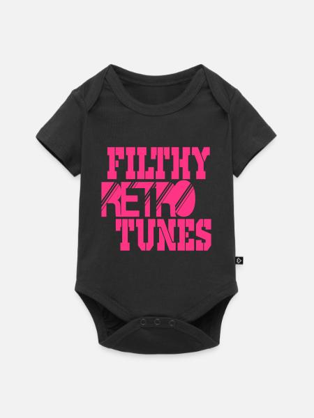 schmutzige Retro-Melodien - Baby Premium Kurzarmbody - Schwarz