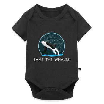 Sauvez les baleines Orca - Body à manches courtes Premium Bébé - noir - Devant