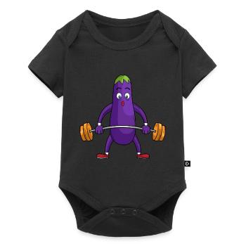 Eggplant Vegetables Healthy Gift Lifting Weights - Baby Premium short-sleeve bodysuit - black - Front