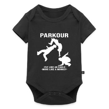 Parkour freerunning obstacle course - Baby Premium short-sleeve bodysuit - black - Front