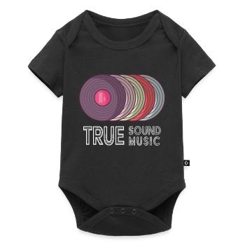 True Sound Music Vinyl disque musique rétro - Body à manches courtes Premium Bébé - noir - Devant