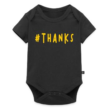 THANK YOU. THANKS. THANK YOU. ANNIVERSARY. BIRTH. - Baby Premium short-sleeve bodysuit - black - Front