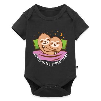 Inoffizielles Schlafshirt Faultier - Baby Premium Kurzarmbody - Schwarz - Vorne