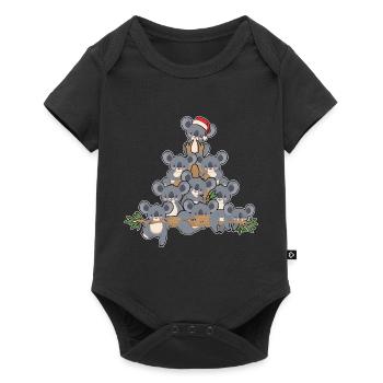 Arbre de Noël Koala avec Lumières Pingouin Fun - Body à manches courtes Premium Bébé - noir - Devant
