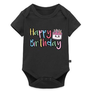 Joyeux anniversaire Joyeux gâteau d’anniversaire - Body à manches courtes Premium Bébé - noir - Devant