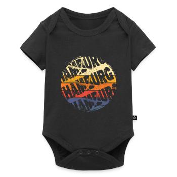 Hamburg Germany City Vintage Retro Skyline - Baby Premium short-sleeve bodysuit - black - Front