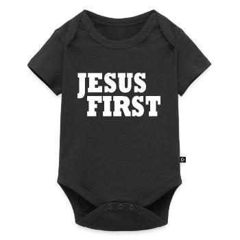 Jesus first - Body à manches courtes Premium Bébé - noir - Devant